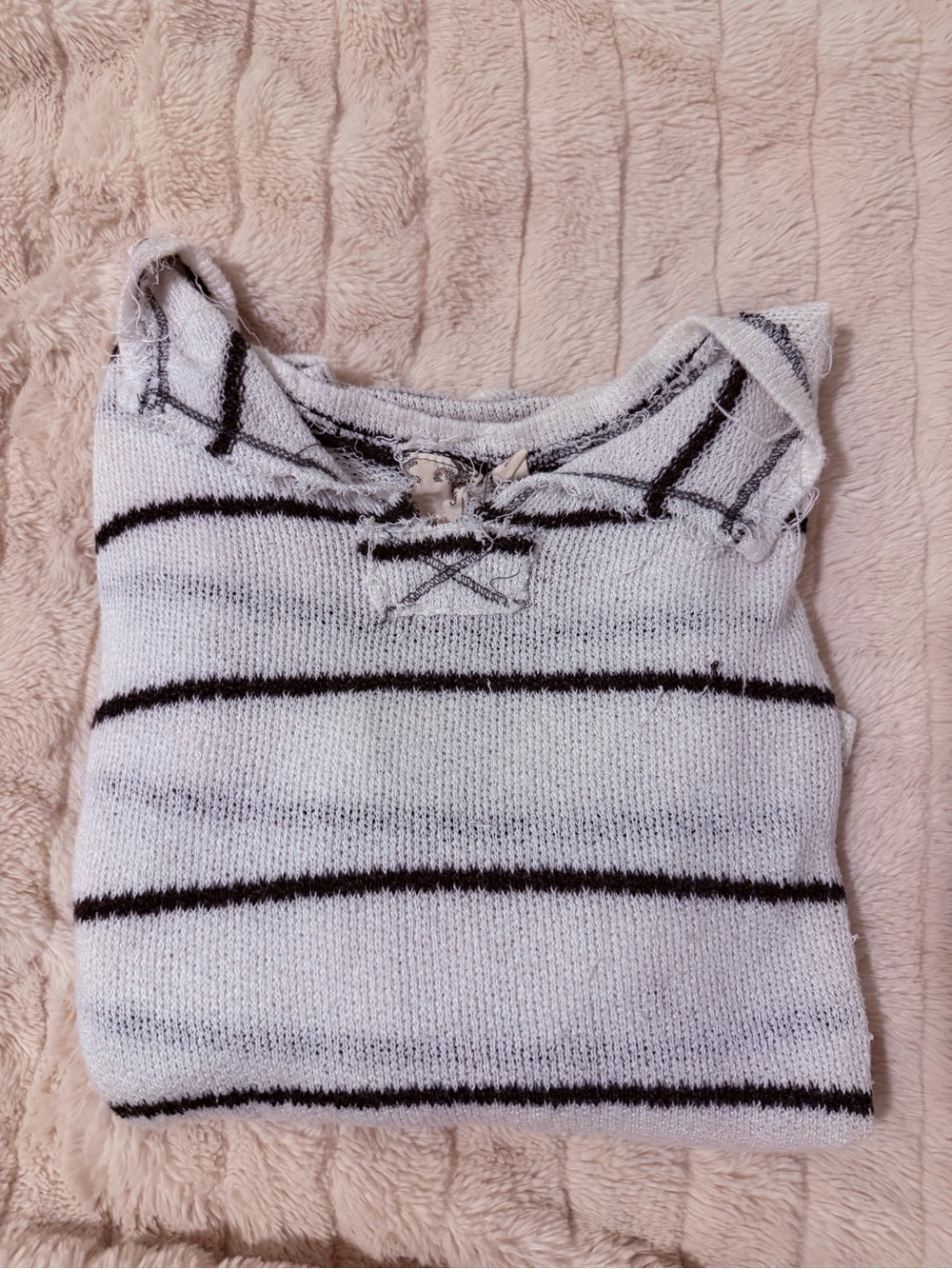 Striped Knit Tank Top in White and Black